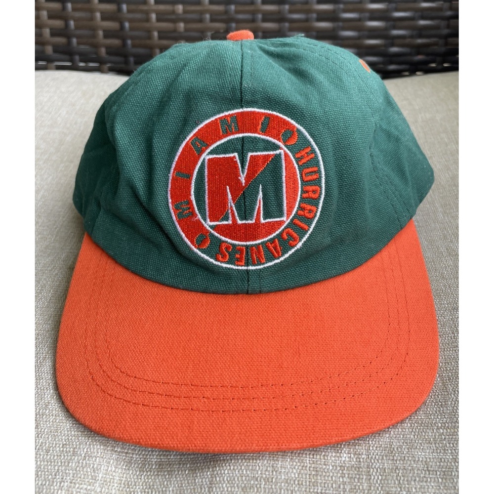 University Of Miami Hurricanes Vtg Strap back 80s 90s Hat The Game Adjustable
